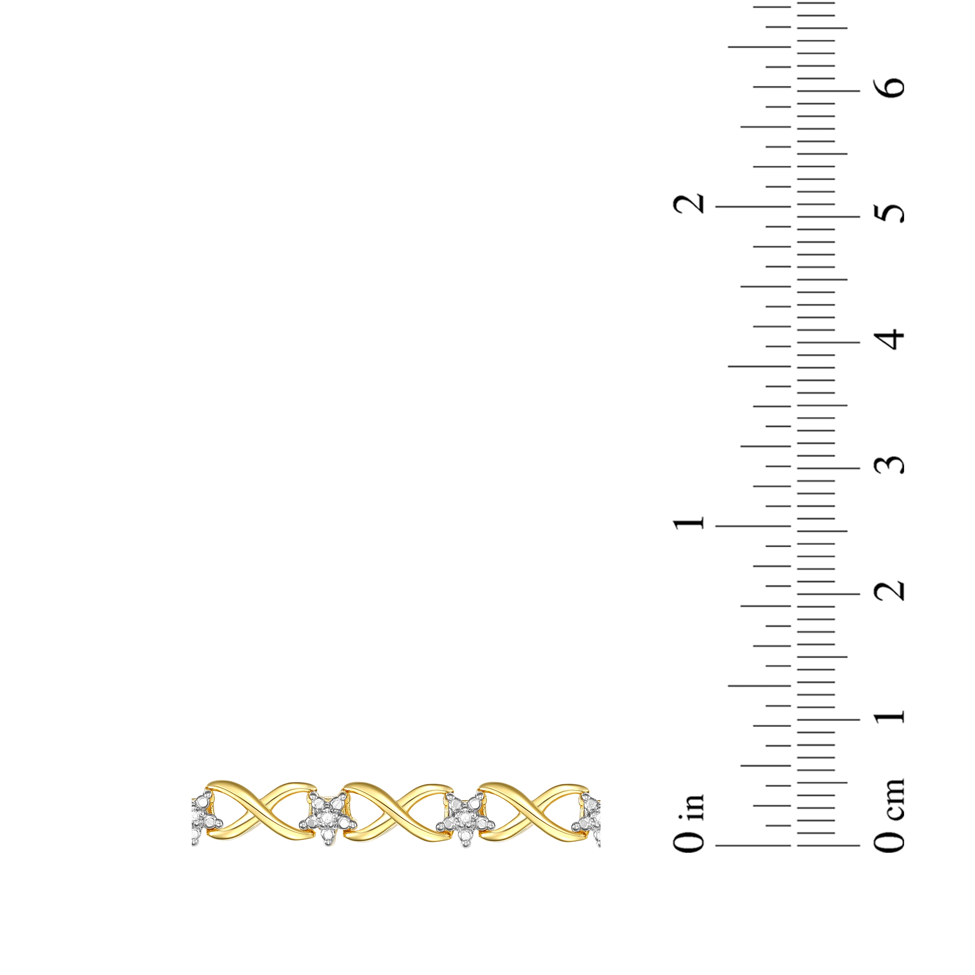 Forever Facets 1/10 cttw Diamond Infinity Station Tennis Bracelet in 18k Yellow Gold over Sterling Silver, Adult Female