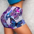 thumbnail image 3 of KLL Flying Butterflies Pattern Workout Shorts for Women Scrunch Short Gym Yoga Running Sport Active Exercise Fitness Shorts, 3 of 8