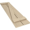 thumbnail image 6 of Ekena Millwork 11 1/2"W x 60"H Rustic Two Board Spaced Board-n-Batten Sandblasted Faux Wood Shutters w/Z-Board (Per Pair), Primed Tan, 6 of 11
