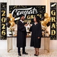 thumbnail image 5 of Joyfy 3 Pcs Large Graduaiton Banners Set, Class of 2026 Graduation Decorations, Gold & Black Congrats Grad Party Backdrop and Banner Hanging Porch Supplies for College Graduation Indoor/Outdoor Decor, 5 of 7