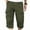 Khaki, variant on Mens 3/4 Long Length Elasticated Shorts Waist Cargo Combat Three Quarter Pants