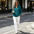thumbnail image 4 of happyYEE Women's Zip up Sweatshirt Jackets Long Sleeve Fleece Loose Coat Fall Fashion Stand Neck Outerwear with Zip Pockets, 4 of 9
