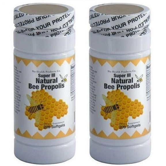 Nu-Health Natural Bee Propolis III (200 Softgels) - 2 Bottles Set