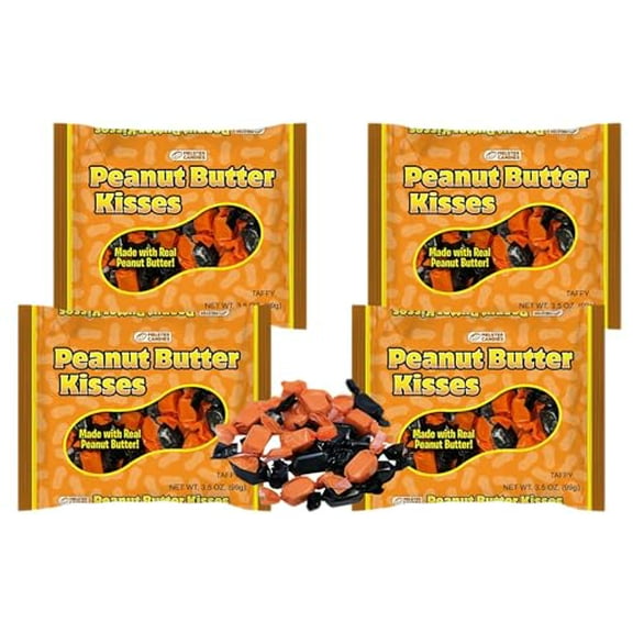 Melster Peanut Butter Kisses Taffy Candy, 3.5 oz Bags, 4-Pack