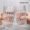 thumbnail image 2 of NANAHuang Vintage Drinking Glass Set of 4,12 oz Embossed Floral Drinkware Set,Green Drinking Glasses Cups Wine Glasses Colored Glassware for Whisky,Beer,Juice,Cocktail,Heavy Duty, 2 of 8