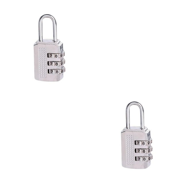 Langgg 3 Digit Combination Password Lock Alloy Cabinet Travel Luggage Padlock white 2Set