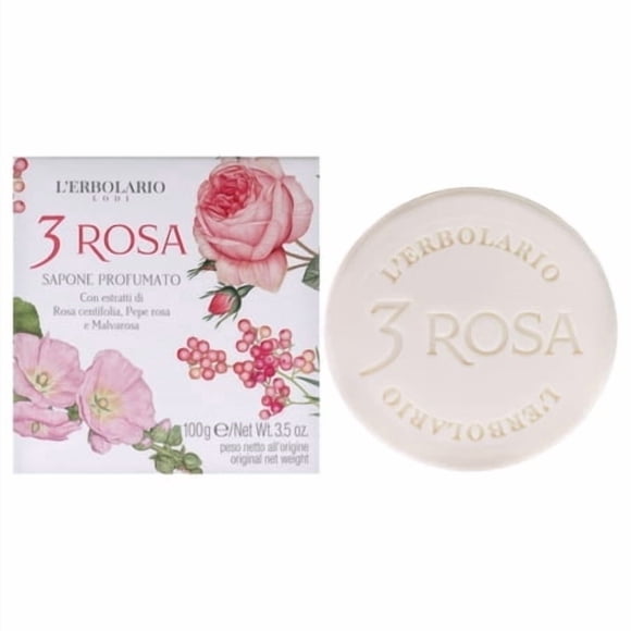Savon en Barre Parfumé 3 Roses par Lerbolario pour Unisexe - Savon 3,5 Oz