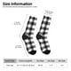 thumbnail image 2 of Balery Black White Plaid Calcetas Largas con Estampado para Hombre y Mujer – Suaves y Transpirables, Talla Única (US 5-11), 2 of 6