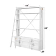 thumbnail image 6 of JERFIT 60" Industrial Metal Bookcase with Removable Ladder, White Cargo Storage Cabinet with Doors and Shelves for Living Room, Office, 6 of 7