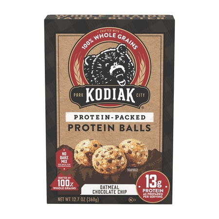 Kodiak Protein-Packed Oatmeal Chocolate Chip No-Bake Protein Ball Mix, 12.7 oz Box