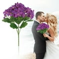 thumbnail image 2 of Artificial Flower Artificial Hydrangea Flowers Bouquets Hydrangea for Home Table Centerpieces Wedding Decor Festival Bouquets Artificial Rose Bouquet Silk Flower Arrangement Home Decor Flowers Fake R, 2 of 9