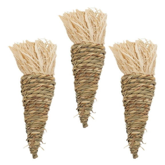 3 Pcs Natural Water Grass Chew Toys for Small Pets and Bunnies - , , and Fun Pet Accessories