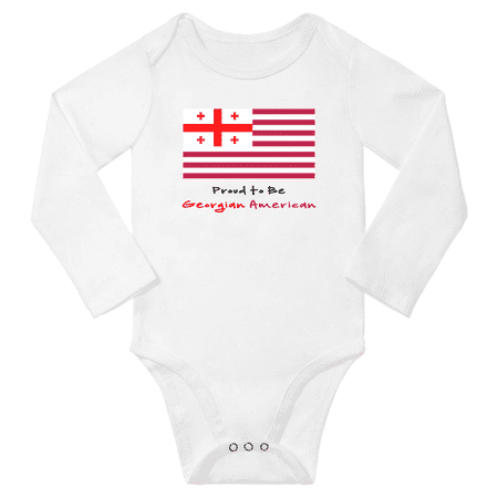 

Proud to be Georgian American Baby Long Slevve Romper Bodysuit (White 12-18 Months)