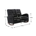 thumbnail image 5 of Bellemave Fashion Double Rocking Sofa with High Backrest and Pocket, Rocker Chair with Spacious Wing-back and Padded Seat for Living Room, Bedroom, Nursery(Black), 5 of 8