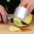 thumbnail image 2 of Visland Stainless Steel Finger Guard Adjustable Finger Anti-Cut Safety Protector Reusable Hand Shield for Slicing Vegetables, 2 of 7