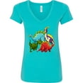thumbnail image 3 of Inktastic Cute Dinosaurs Women's V-Neck T-Shirt, 3 of 5