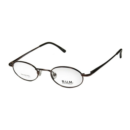 New B.u.m. Equipment Groovin' Mens/Womens Designer Full-Rim Brown Classic Design Hip Frame Demo Lenses 43-20-135 Flexible Hinges Eyeglasses/Glasses