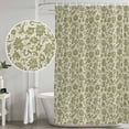 thumbnail image 4 of Green Floral Shower Curtain Set - 48" x 72" Washable Bathtub Curtain with 12 Hooks, Vintage Rustic Botanical Spring Waterproof Fabric Stall Shower Curtains for Bathroom/Bathtub Décor, 4 of 6