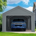 thumbnail image 6 of Quictent 12x20 ft Heavy Duty Carport Canopy Galvanized Car Tent Outdoor Shelter with Reinforced Structure with Roll-up Ventilated Windows Sidewall, Sliver Gray, 6 of 8