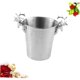 thumbnail image 5 of unbranded Cubeta Para Hielo Con De De Ciervo En Acero Inoxidable Plateado Para Vino Y Barra, 5 of 8