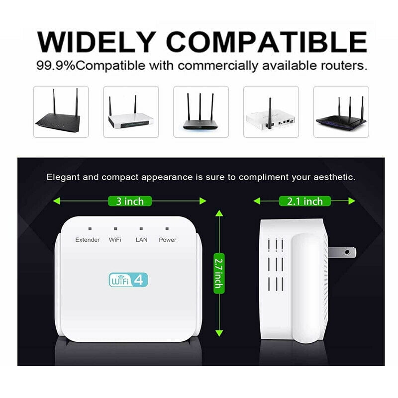 dauw verlangen beven 2.4Ghz Dual Band Wifi Extender Zen Booster 300M Internet Range Router  Amplifier - Walmart.com