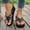 Black, variant on Womens Wedge Flip Flops Colorful Fabric Slides Platform Beach Footwear,Comfortable Thick Sole Straps For Summer Vacation Pool,Lightweight Non Slip Casual Open Toe Daily Walking Shoes