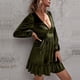thumbnail image 5 of Deep V Neck Dress Swing Dress French Style Polyester Fiber High Waist  for Travel ANGGREK Otros, 5 of 7