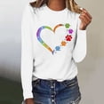 thumbnail image 2 of Wycnly Valentines Day Shirt Spring Tops for Women Loose Long Sleeve Round Neck Casual Pullover Blouses Valentines Trendy Dog Paws Heart Print Tshirts Weekly, 2 of 5