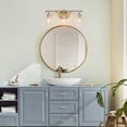 thumbnail image 6 of LNC Modern Gold Vanity Light, 3-Light Clear Glass Wall Fixture for Bathroom & Powder Room, 6 of 15