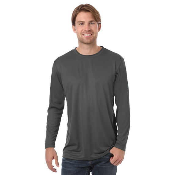 BlueGeneration Adult Value L/S Wicking Tee - Graphite 3 Extra Large Solid