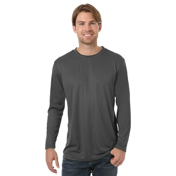 BlueGeneration Adult Value L/S Wicking Tee - Graphite Medium Solid