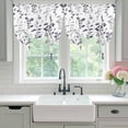 thumbnail image 4 of Grey Black Botanical Balloon Curtains for Windows, Bedroom Curtains 54 Inch Length, Watercolor Spring Floral Summer Leaf Tie Up Curtains Panels Thermal Insulated Bathroom Curtains Window 42"x54", 4 of 8