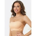 thumbnail image 5 of Unique Bargains Women's Strapless Bras Wirefree Adjustable Straps Push-up Removable Pads Bralette Beige XS, 5 of 6