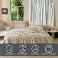 thumbnail image 2 of Tan Gingham Ruffle Queen Comforter Set, Taupe Ruffled Plaid Bedding Set, Ruffled Checked Bed Comforter 3 Pieces(Tan Gingham, Queen), 2 of 7