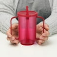 thumbnail image 4 of ABPETE Adult Sippy Cups for Elderly 12 oz Straw Sippy Cups with 2 Handles No Spill for Adults Spill Proof Dysphagia Cup for Disabled Patients(Red), 4 of 12
