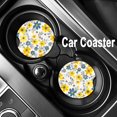 thumbnail image 3 of SPEKSEE Yellow Small Flowers Print Ceramic Car Interior Coasters 2 Pack, Anti Slip 2.56 Inch Absorbent Cup Mat Interior Accessories Fit for Most Cars, 3 of 7