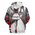 thumbnail image 3 of Red Hat, White Dress, Eiffel Tower 3D Print Hoodie Men Women Autumn Thin Pullover Sweatshirt Vintage Streetwear Tops, 3 of 6