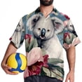 thumbnail image 4 of Koala Men's Short Sleeve Poplin Shirt, Casual Printed Beach Button Down Summer Unisex Shirts, 4 of 6