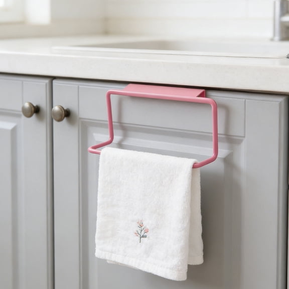 Luxshiny 2Pcs Towel Holder Assorted Colors Space Saving Rack for Door Cabinet Or Drawer