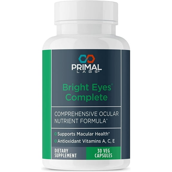Primal Labs Bright Eyes Complete - Clear Vision - Ocular Nutrient Formula- Healthy Eyesight - 30 Capsules