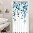 thumbnail image 3 of Stall Blue Eucalyptus Shower Curtain Watercolor Floral Plant Leaf Shower Curtains for Bathroom Botanical Flower Waterproof Fabric Bath Curtain Decor (Blue, 36'''' x 72''''), 3 of 6