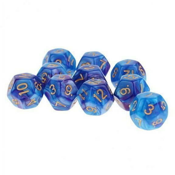 Hellery 4x10pcs 12 Sided Dice D12 Polyhedral Dice for and Dragons Table Games Blue