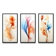 thumbnail image 2 of Designart "Modern Floral Watercolor in Orange Hues" Abstract Liquid Ink Framed Wall Art Set Of 3 - Orange Modern Frame Canvas Set For Living Room Decor, 2 of 6
