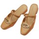 thumbnail image 3 of Pantuflas planas con punta envolvente para mujer, elegantes, suaves, ligeras, sin espalda, zapatos planos para exteriores, marrón, 37, 235mm/9,25 pulgadas, 3 of 8