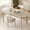 Beige, variant on 3 Piece Modern Dining Table Set, 73" Solid Wood Oval Dining Table with 2 Polyester Chairs, Dining Set with Fluted Apron for Kitchen & Dining Room