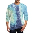 thumbnail image 3 of Tawop Men Shirts Crew Neck Long Sleeve Pullover Graphic Workout Casual Light Blue L, 3 of 5