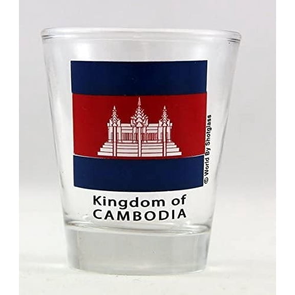 Cambodia Flag Shot Glass