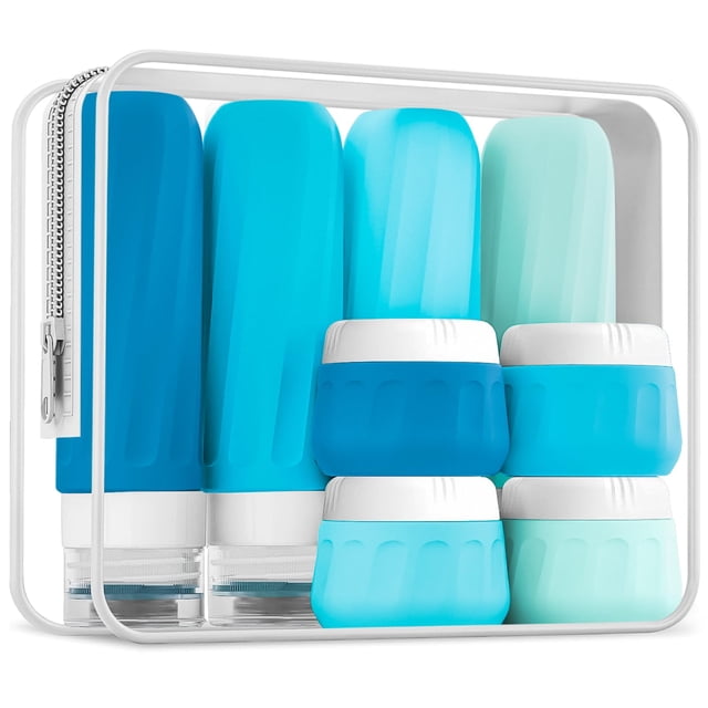 Botellas de viaje Mrsdry de silicona de 90 ml, paquete de 10 con bolsa transparente