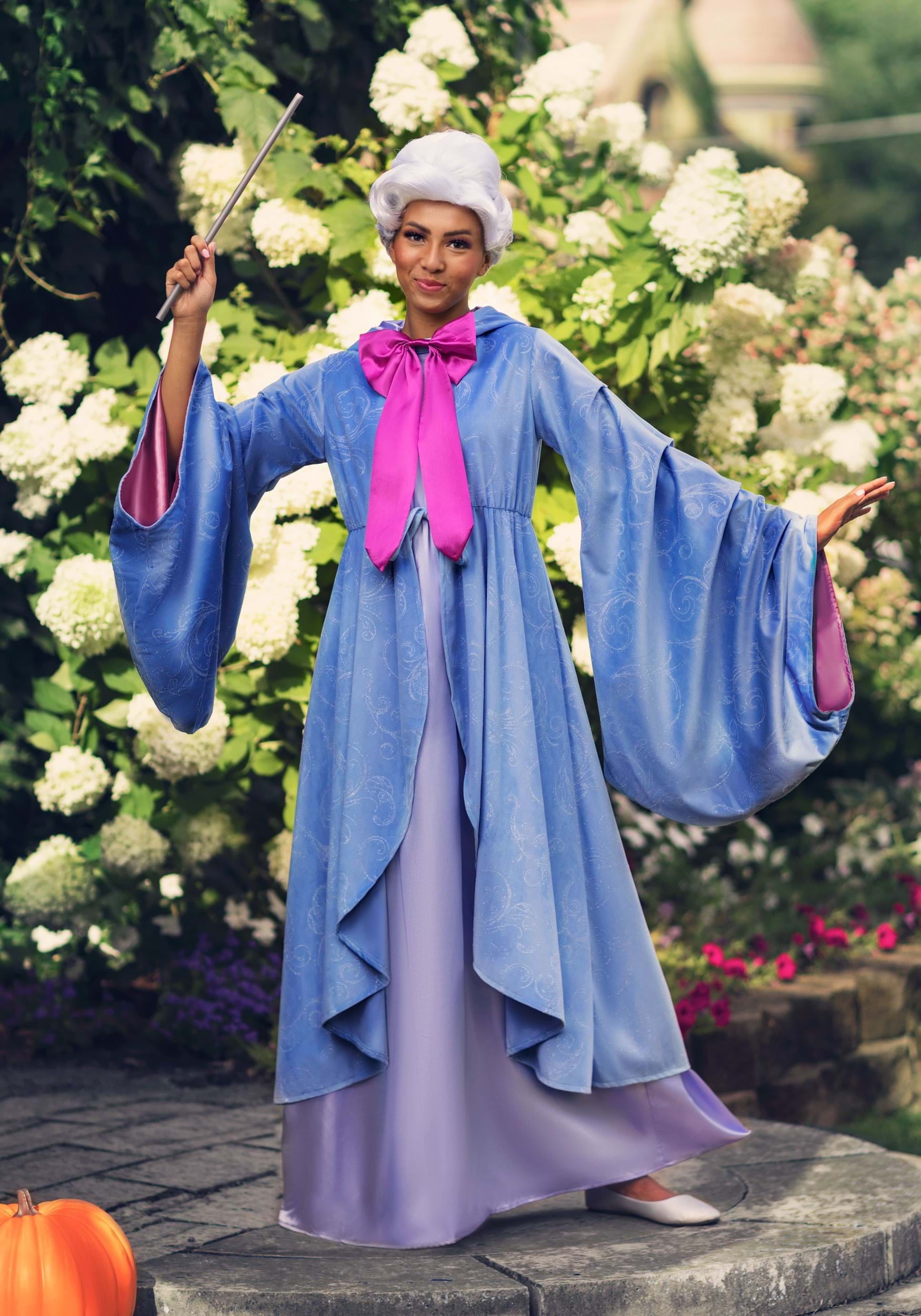 Disney Cinderella Adult Premium Fairy Godmother Costume, Purple Magical  Dress Halloween Outfit - Walmart.com
