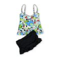 thumbnail image 2 of Island Escape Tahiti Ruffled Skirtini Bandeau de 2 piezas para mujer, Azul, 8, 2 of 2